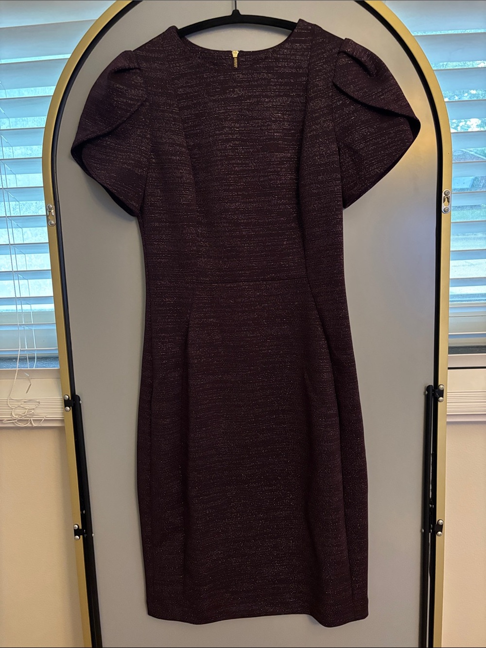 Puff Sleeve Dress (Plum)